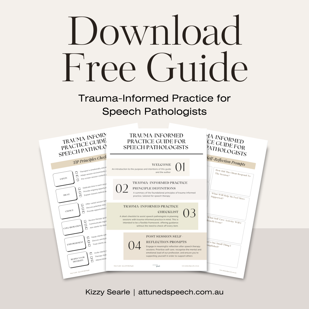 Trauma informed practice guide for speech pathologists